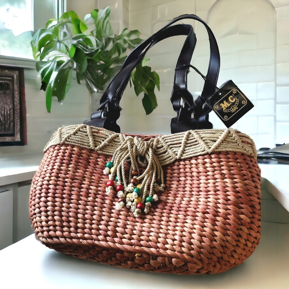 Bohemian seagrass handbag NWT